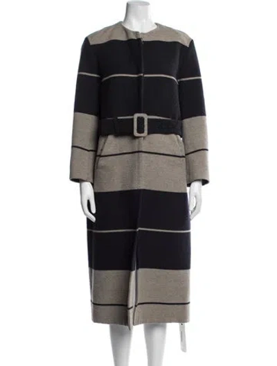 Pre-owned Acne Studios Wool Striped Coat In Blue