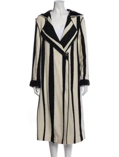 Pre-owned Acne Studios Wool Striped Coat W/ Tags In Neutral