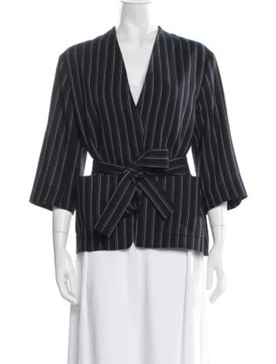 Pre-owned Acne Studios Wool Striped Jacket In Blue