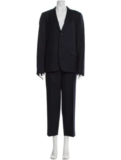 Pre-owned Acne Studios Wool Striped Pantsuit In Blue