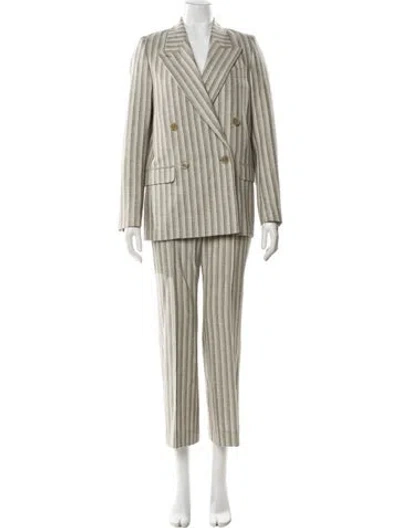 Pre-owned Acne Studios Wool Striped Pantsuit In Neutral