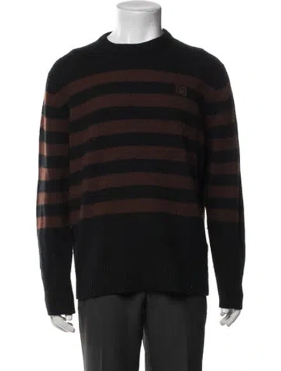 Pre-owned Acne Studios Wool Striped Pullover In Black