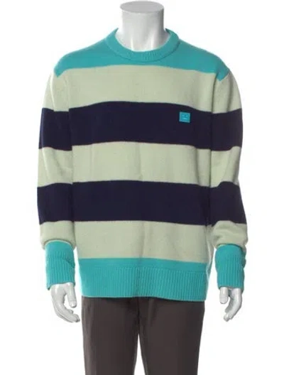 Pre-owned Acne Studios Wool Striped Pullover In Green