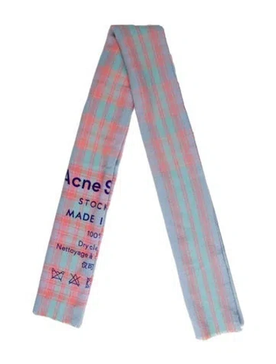 Pre-owned Acne Studios Wool Striped Scarf In Blue