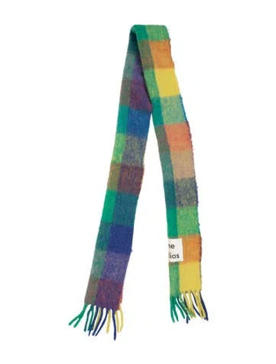 Pre-owned Acne Studios Wool Striped Scarf In Blue