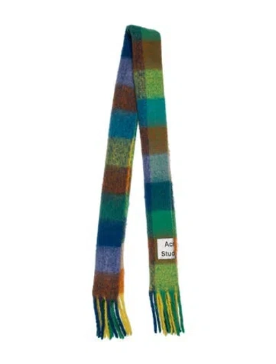 Pre-owned Acne Studios Wool Striped Scarf In Blue