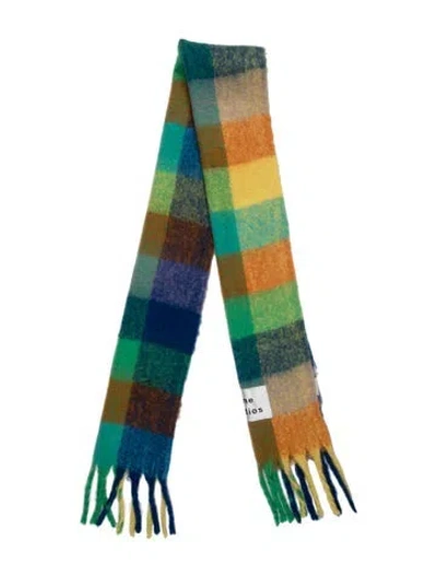 Pre-owned Acne Studios Wool Striped Scarf In Blue