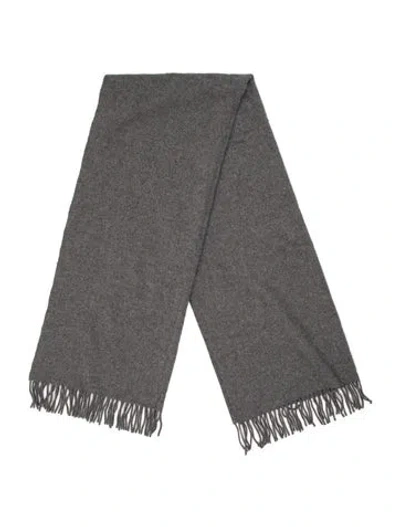 Pre-owned Acne Studios Wool Striped Scarf In Gray