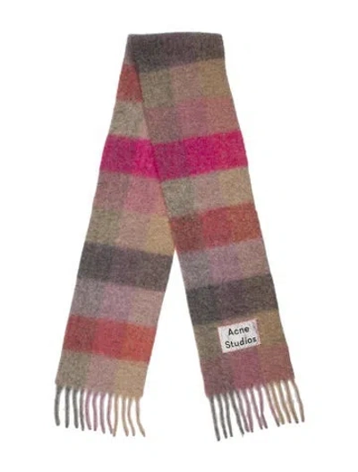Pre-owned Acne Studios Wool Striped Scarf In Gray