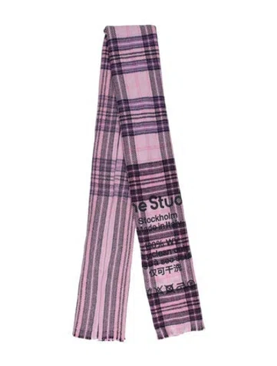 Pre-owned Acne Studios Wool Striped Scarf In Purple