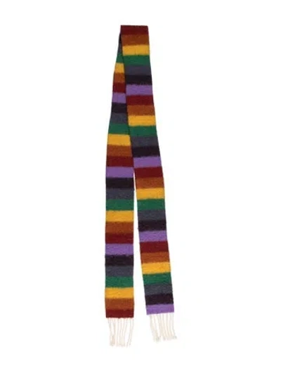 Pre-owned Acne Studios Wool Striped Scarf In Purple