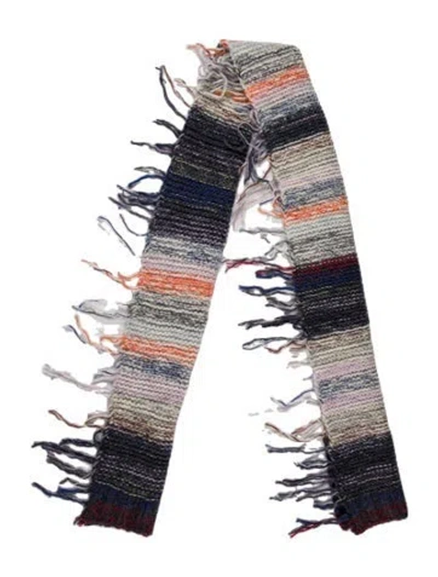 Pre-owned Acne Studios Wool Striped Scarf In Red
