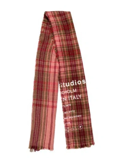 Pre-owned Acne Studios Wool Striped Shawl In Pink