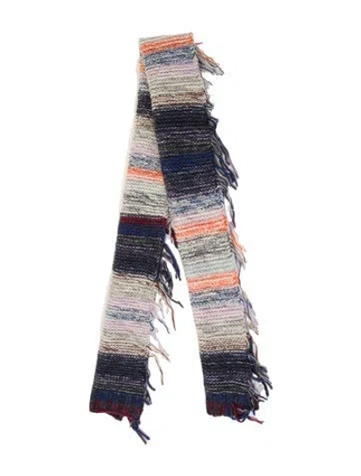 Pre-owned Acne Studios Wool Striped Stole In Neutral