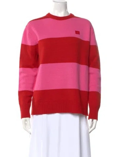Pre-owned Acne Studios Wool Striped Sweater In Pink
