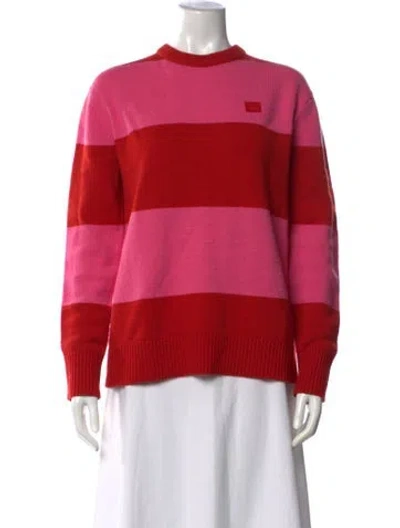 Pre-owned Acne Studios Wool Striped Sweater In Pink