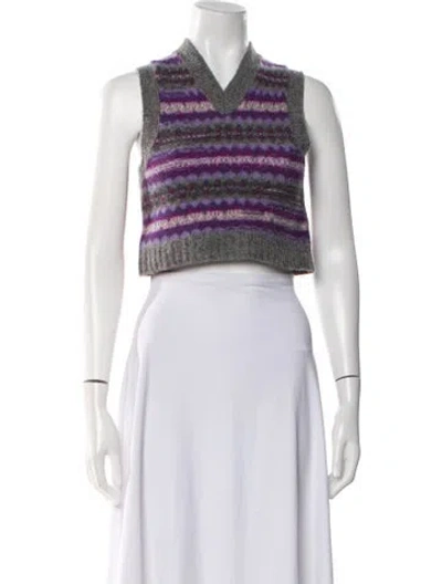 Pre-owned Acne Studios Wool Striped Sweater W/ Tags In Purple