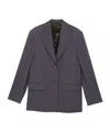Acne Studios Blue Single-breasted Jacket In Wool Blend In Black