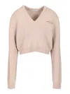 Acne Studios Wool Sweater Knitwear Grey In Pink