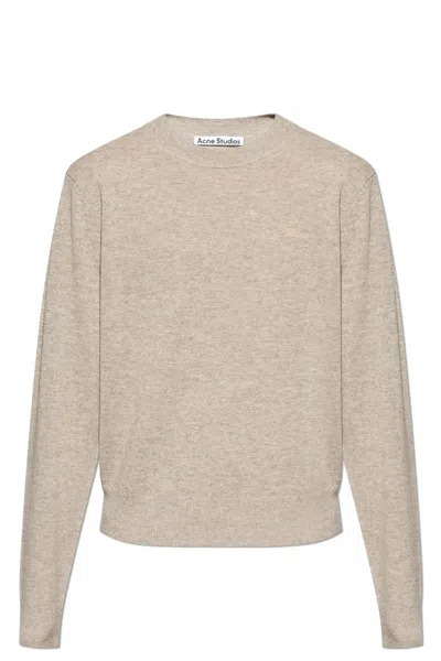 Acne Studios Wool Sweater With Logo In Gray