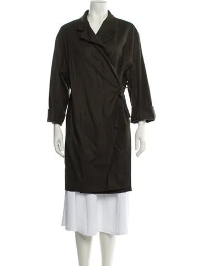 Pre-owned Acne Studios Wool Trench Coat In Green