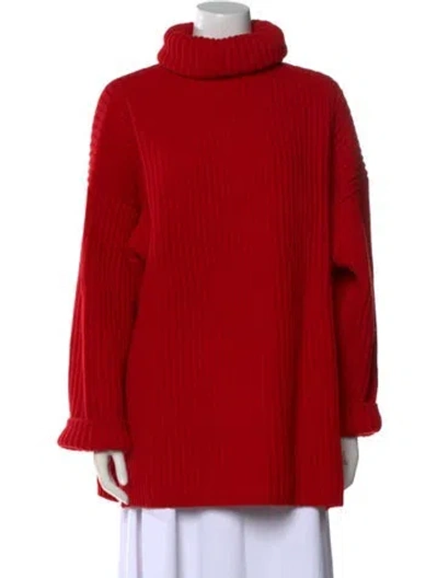 Pre-owned Acne Studios Wool Turtleneck Sweater In Red