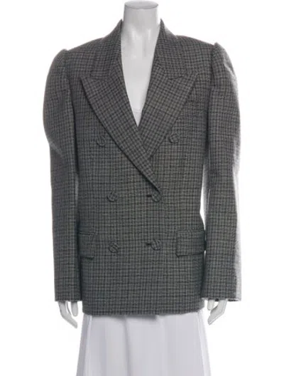 Pre-owned Acne Studios Wool Tweed Pattern Blazer In Black/white