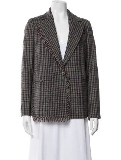 Pre-owned Acne Studios Wool Tweed Pattern Blazer In Multicolor