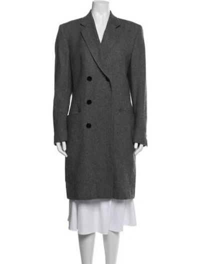 Pre-owned Acne Studios Wool Tweed Pattern Coat In Grey