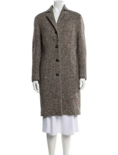 Pre-owned Acne Studios Wool Tweed Pattern Coat In Grey