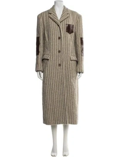 Pre-owned Acne Studios Wool Tweed Pattern Coat In Neutrals