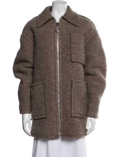 Pre-owned Acne Studios Wool Tweed Pattern Jacket In Neutral