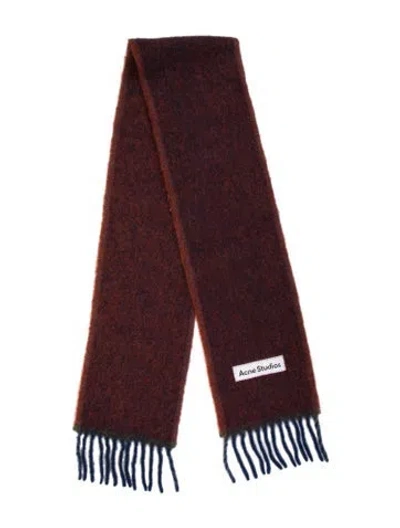 Pre-owned Acne Studios Wool Tweed Pattern Scarf In Blue