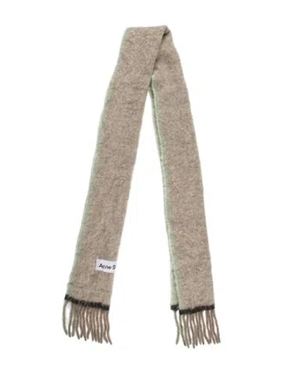 Pre-owned Acne Studios Wool Tweed Pattern Scarf In Neutrals