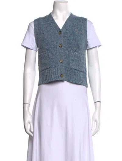 Pre-owned Acne Studios Wool Tweed Pattern Sweater In Blue