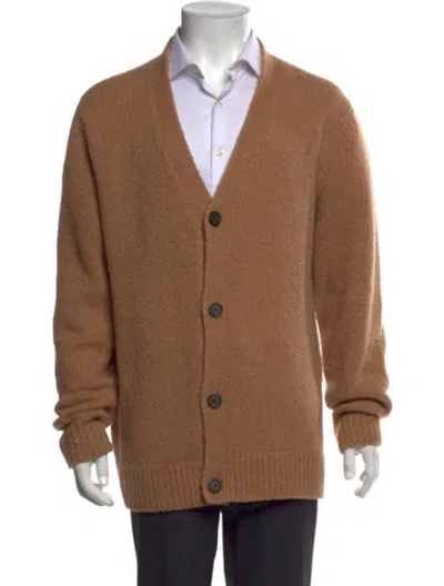 Pre-owned Acne Studios Wool V-neck Cardigan In Brown