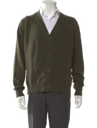 Pre-owned Acne Studios Wool V-neck Cardigan In Green