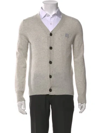 Pre-owned Acne Studios Wool V-neck Cardigan In Grey
