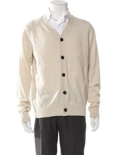 Pre-owned Acne Studios Wool V-neck Cardigan In Neutral