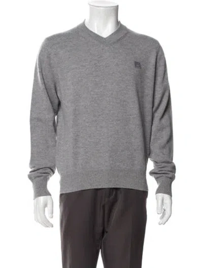Pre-owned Acne Studios Wool V-neck Pullover In Gray