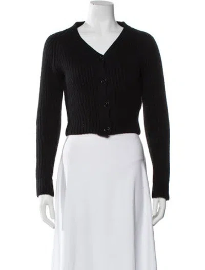 Pre-owned Acne Studios Wool V-neck Sweater In Black