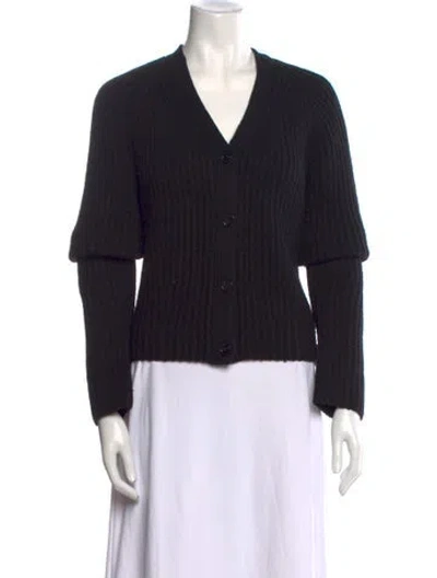 Pre-owned Acne Studios Wool V-neck Sweater In Black