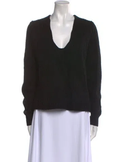 Pre-owned Acne Studios Wool V-neck Sweater In Black