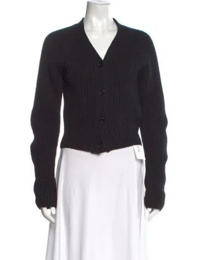 Pre-owned Acne Studios Wool V-neck Sweater In Black