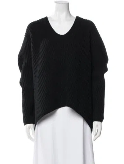 Pre-owned Acne Studios Wool V-neck Sweater In Black