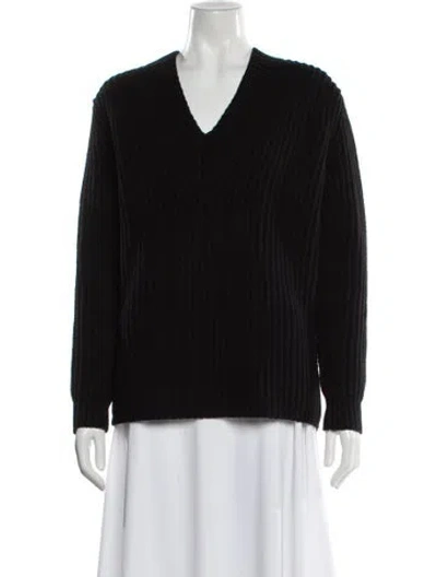 Pre-owned Acne Studios Wool V-neck Sweater In Black