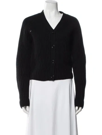 Pre-owned Acne Studios Wool V-neck Sweater In Black