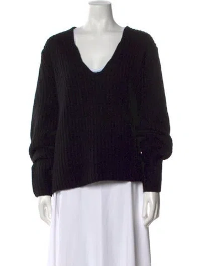 Pre-owned Acne Studios Wool V-neck Sweater In Black