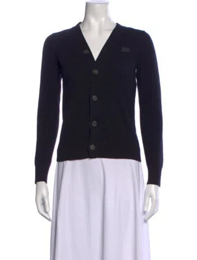 Pre-owned Acne Studios Wool V-neck Sweater In Black