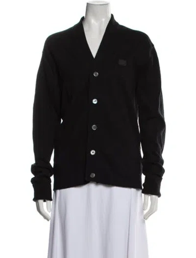 Pre-owned Acne Studios Wool V-neck Sweater In Black